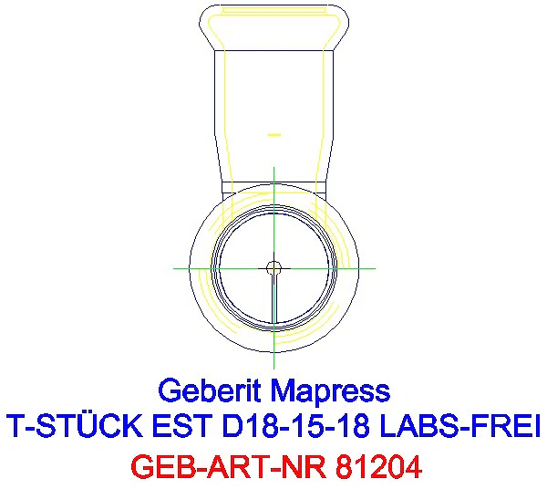 GE Mapress Edelstahl T-Stück reduziert (LABS-frei) d18-15-18_81204_L