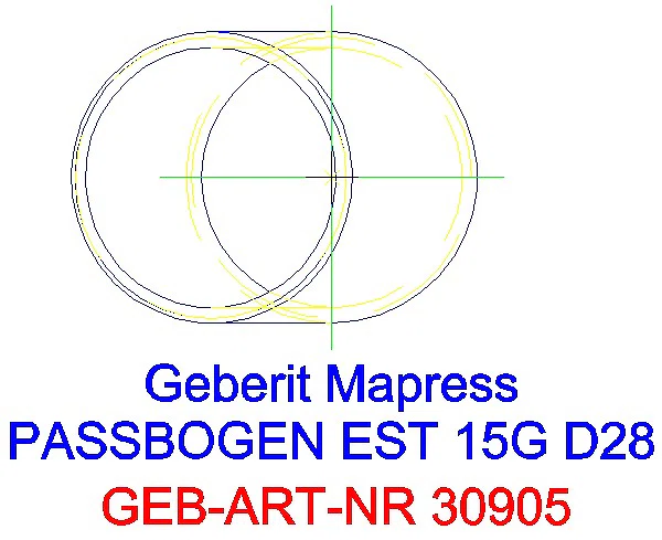 GE Mapress Edelstahl Passbogen 15Gr d28_30905_G