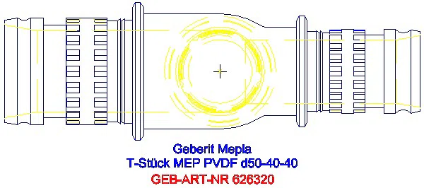 GE Mepla T-Stück reduziert PVDF d50-40-40_626.320.00.5_G