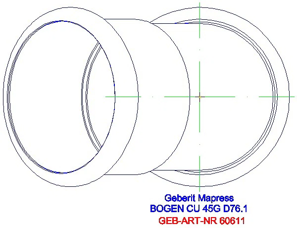 GE Mapress Kupfer Bogen 45Gr d76,1_60611_G