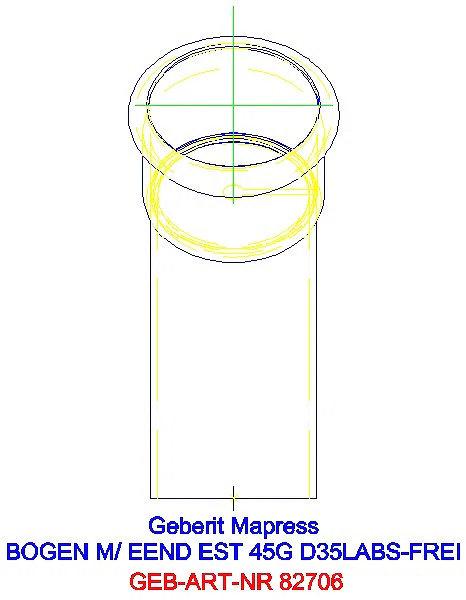 GE Mapress Edelstahl Bogen 45Gr d35 mit Einschubende (LABS-frei)_82706_L