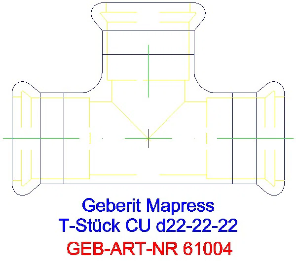 GE Mapress Kupfer T-Stück egal d22-22-22_61004_A