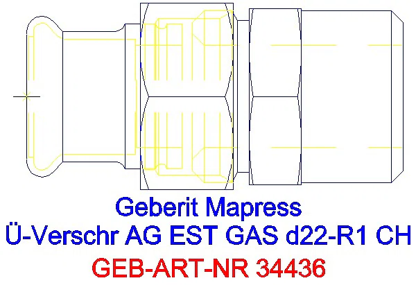 GE Mapress Edelstahl Übergangsverschr. mit AG (Gas) d22-R1_34436_G