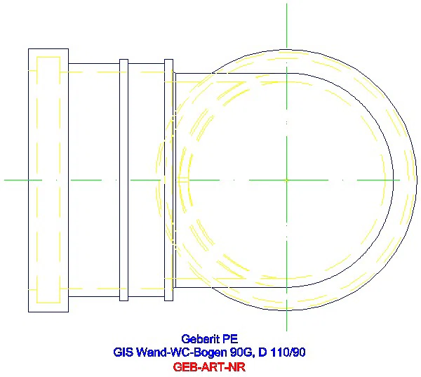 GE PE Anschlussbogen 90Gr für Wand-WC d110/90_367.070.16.1_G
