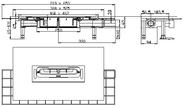DALLMER Ablaufgehäuse CeraFlex Plan, DN 40