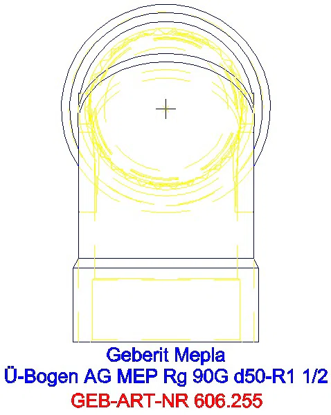 GE Mepla Übergangsbogen 90Gr mit AG Rg d50-R1 1/2_606.255.00.5_G
