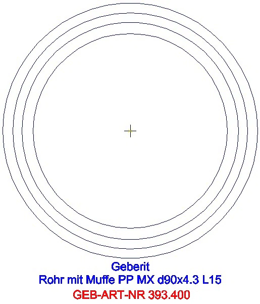 GE Silent-Pro Rohr mit Muffe d90mm L15cm_393.400.14.1_A
