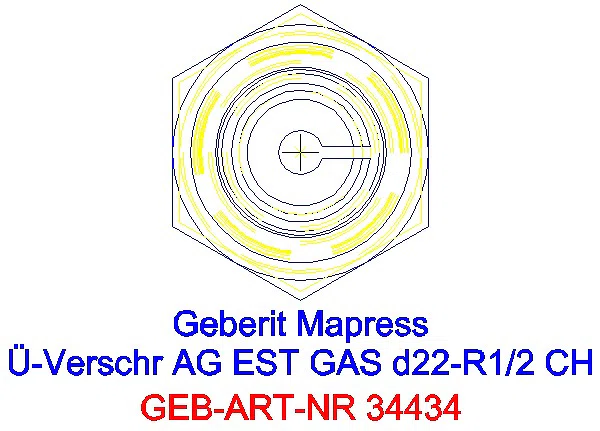 GE Mapress Edelstahl Übergangsverschr. mit AG (Gas) d22-R1/2_34434_L