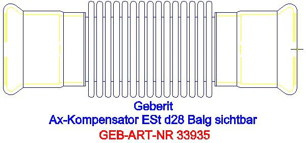 GE Mapress Edelstahl Axialkompensator mit Pressmuffen d28_33935_G