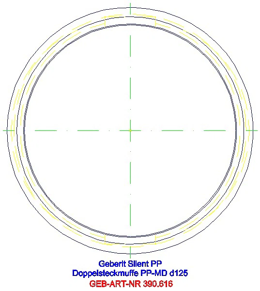 GE Silent-PP Doppelsteckmuffe d125_390.616.14.1_G