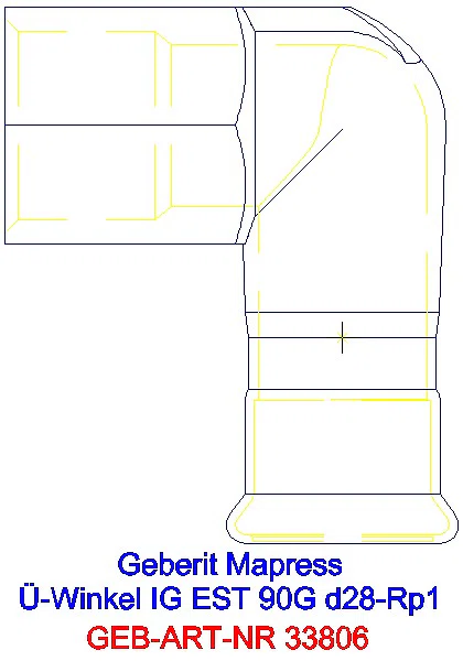 GE Mapress Edelstahl Übergangswinkel 90Gr mit IG d28-Rp1_33806_A