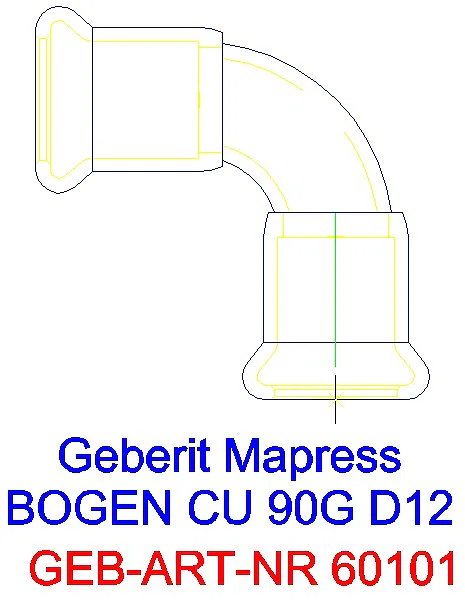 GE Mapress Kupfer Bogen 90Gr d12_60101_A