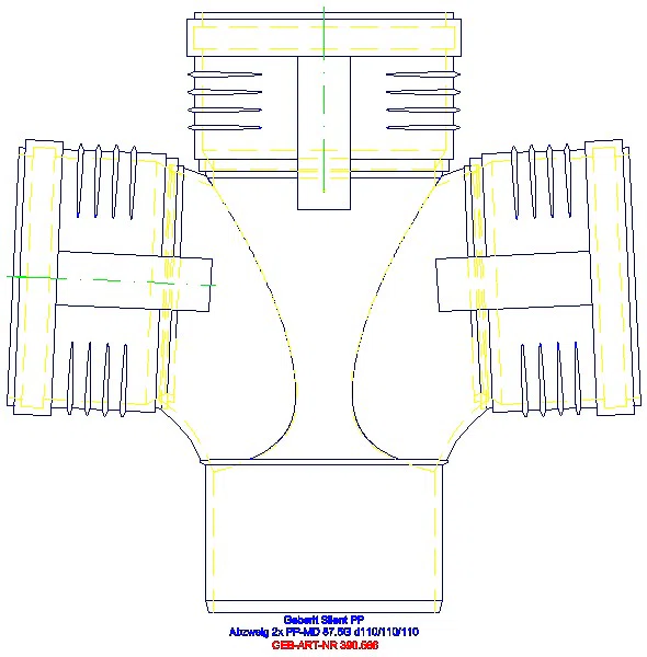 GE Silent-PP Bogenabzweigung 87,5Gr zweifach d110/110_390.566.14.1_A