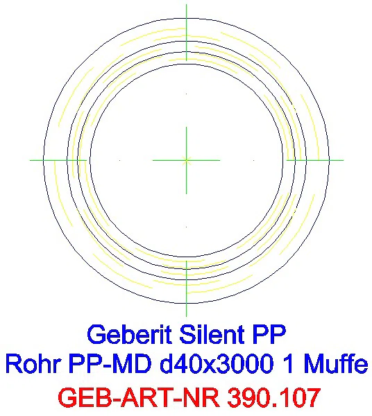 GE Silent-PP Rohr mit Muffe d40x2 L: 300cm_390.107.14.1_G