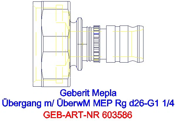 GE Mepla Übergang mit Überwurfmutter Rg d26-G1 1/4_603.586.00.5_G