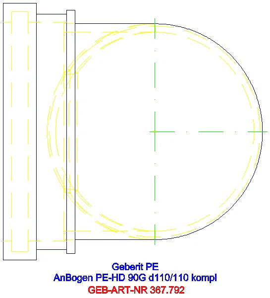 GE PE Anschlussbogen 90Gr für Wand-WC mit Erweiterung d110/110_367.792.16.1_G