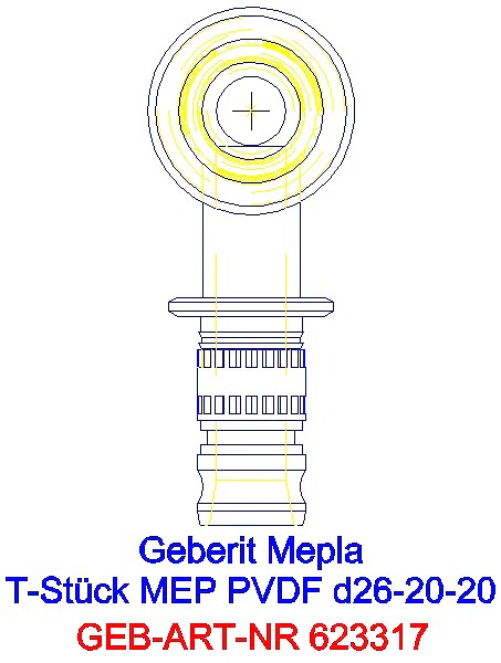 GE Mepla T-Stück reduziert PVDF d26-20-20_623.317.00.5_L
