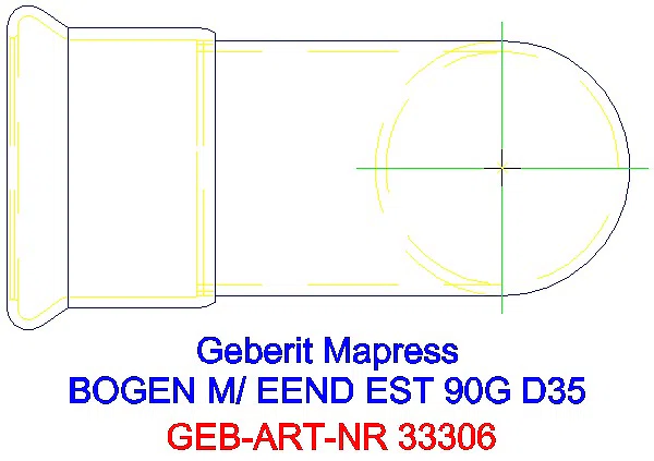 GE Mapress Edelstahl Bogen 90Gr d35 mit Einschubende_33306_G