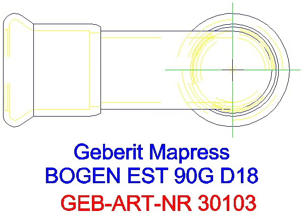 GE Mapress Edelstahl Bogen 90Gr d18_30103_G