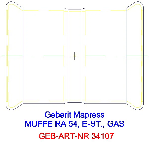GE Mapress Edelstahl Muffe d54 (Gas)_34107_A