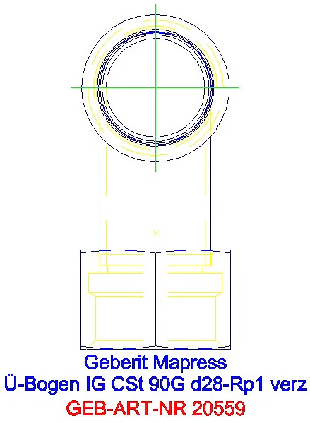 GE Mapress C-Stahl Übergangsbogen 90Gr mit IG d28-Rp1 verzinkt_20559_A