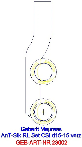 GE Mapress C-Stahl Anschluss-T-Stück-Set für Rücklauf d15-15_23602_L