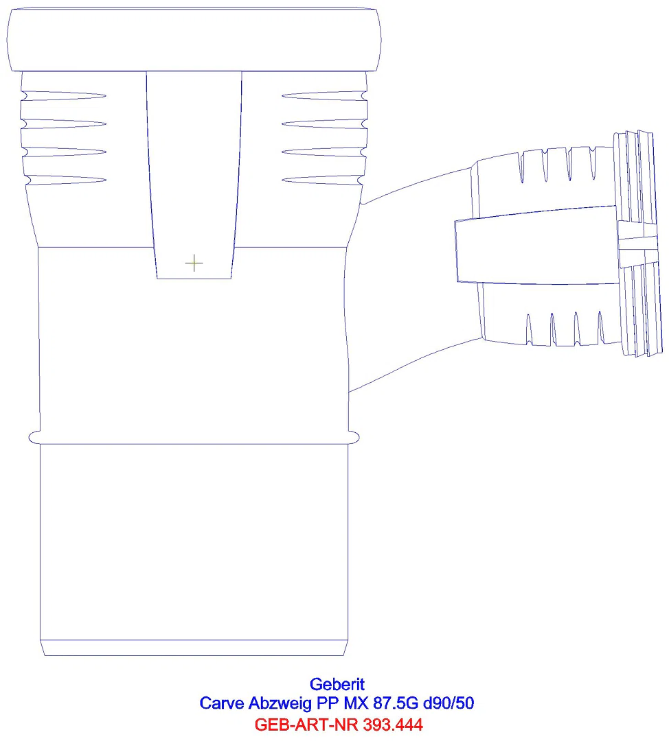 GE Silent-Pro Carve Abzweig 87,5Gr, m. 3 Muffen, d90/90_393444141_l