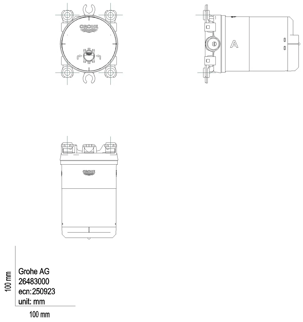 GROHE UP-D.system Grohtherm SmartControl 34864 THM eckige Form 3 ASV chrom