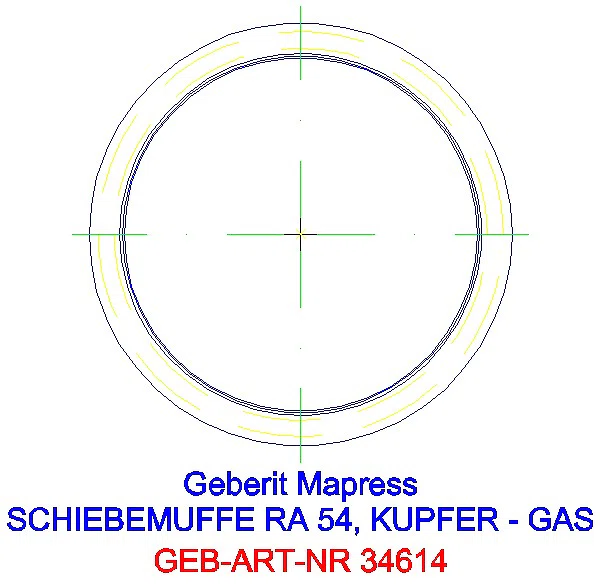 GE Mapress Kupfer Schiebemuffe Gas d54_34614_L