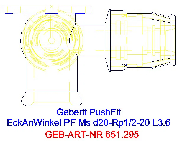 GE PushFit Eckanschlusswinkel 90Gr Ms d20-Rp1/2-20 L:36mm_651.295.00.1_G