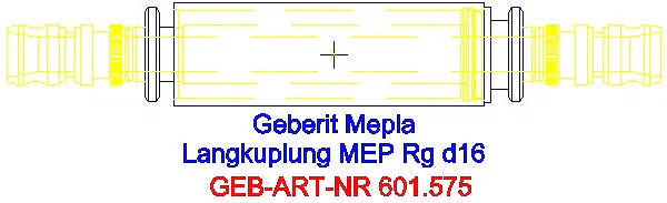 GE Mepla Langkupplung Rg d16_601.575.00.5_A