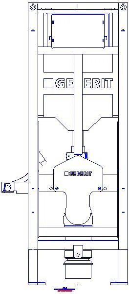 GE Duofix Element f. WWC, 112cm m. Sigma UP-SPK 12cm, barrierefrei WC höhenverst._111396006_A