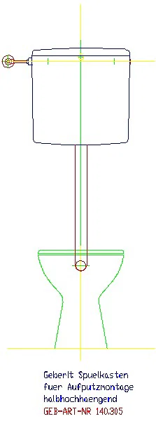 GE Aufputzspülkasten AP140 2-Mengen-Sp halbh. WA hinten Mitte, bahamabeige_140.305.10.1_A