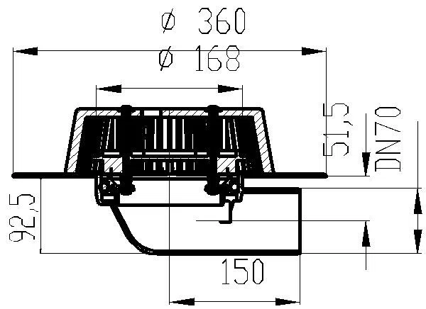 DALLMER Power Dachablauf 86.0 FPO-PP, DN 70