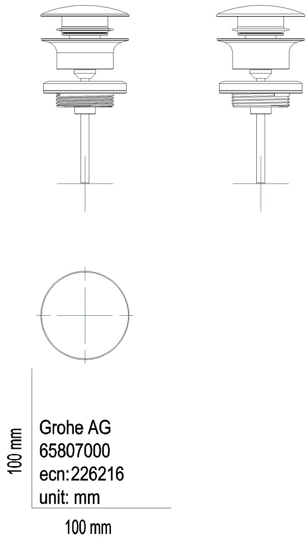 GROHE Ablaufgarnitur 65807 satin steel