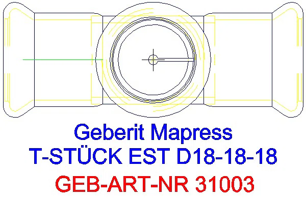GE Mapress Edelstahl T-Stück egal d18-18-18_31003_G