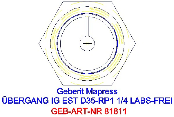 GE Mapress Edelstahl Übergang mit IG (LABS-frei) d35-Rp1 1/4_81811_L