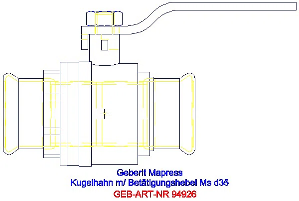 GE Mapress Kugelhahn mit Betätigungshebel Ms d35_94926_A