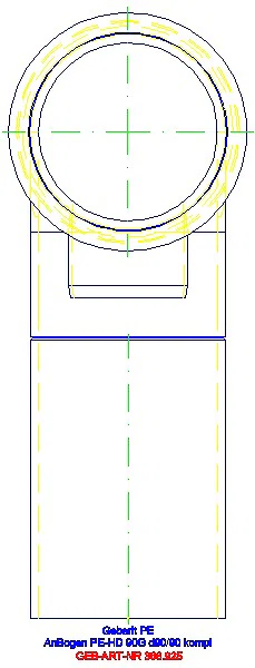 GE PE Anschlussbogen 90Gr für Wand-WC mit Erweiterung d90/90_366.925.16.1_L