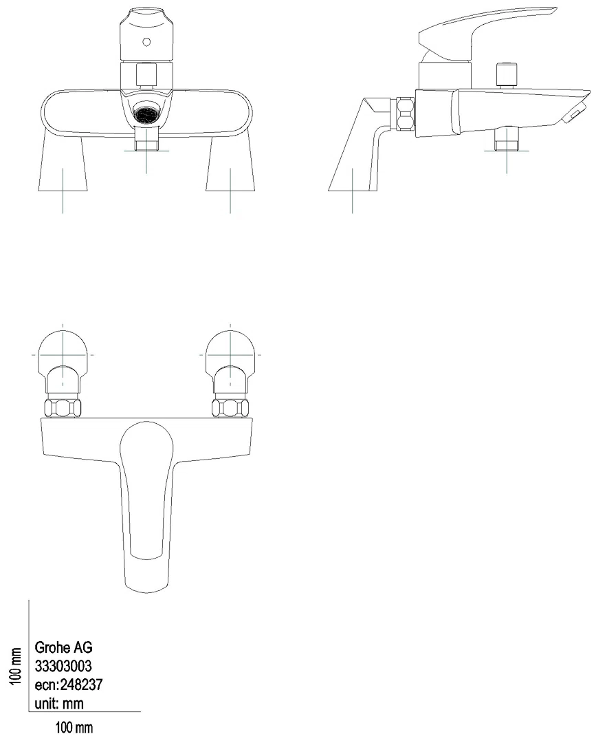 GROHE EH-Wannenbatt. Eurosmart 33303_3 Standmontage chrom