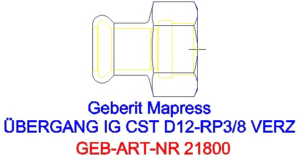 GE Mapress C-Stahl Übergang mit IG d12-Rp3/8 verzinkt_21800_G