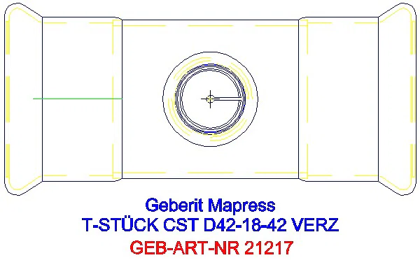 GE Mapress C-Stahl T-Stück reduziert d42-18-42 verzinkt_21217_G