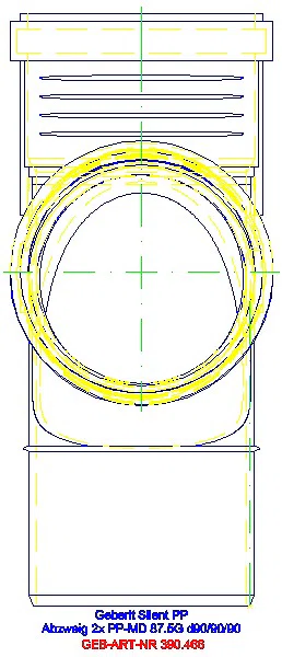 GE Silent-PP Bogenabzweigung 87,5Gr zweifach d90/90_390.466.14.1_L