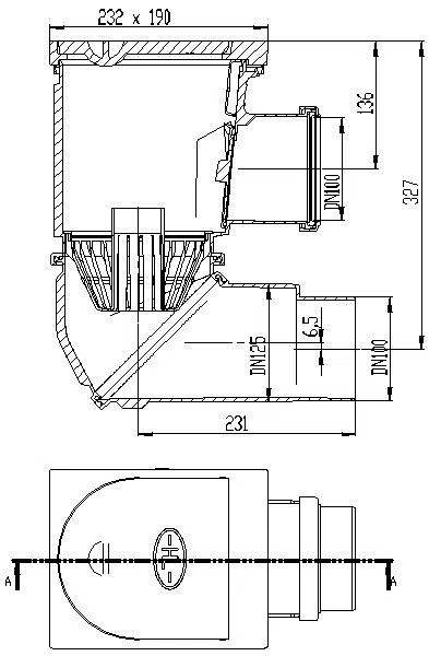 DALLMER Regenwasserablauf 600 NGHO, DN 100/DN 125