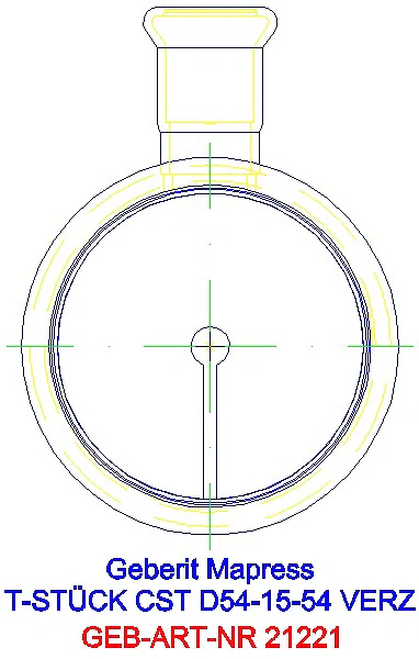 GE Mapress C-Stahl T-Stück reduziert d54-15-54 verzinkt_21221_L