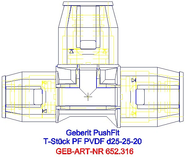 GE PushFit T-Stück reduziert PVDF d25-25-20_652.316.00.1_A