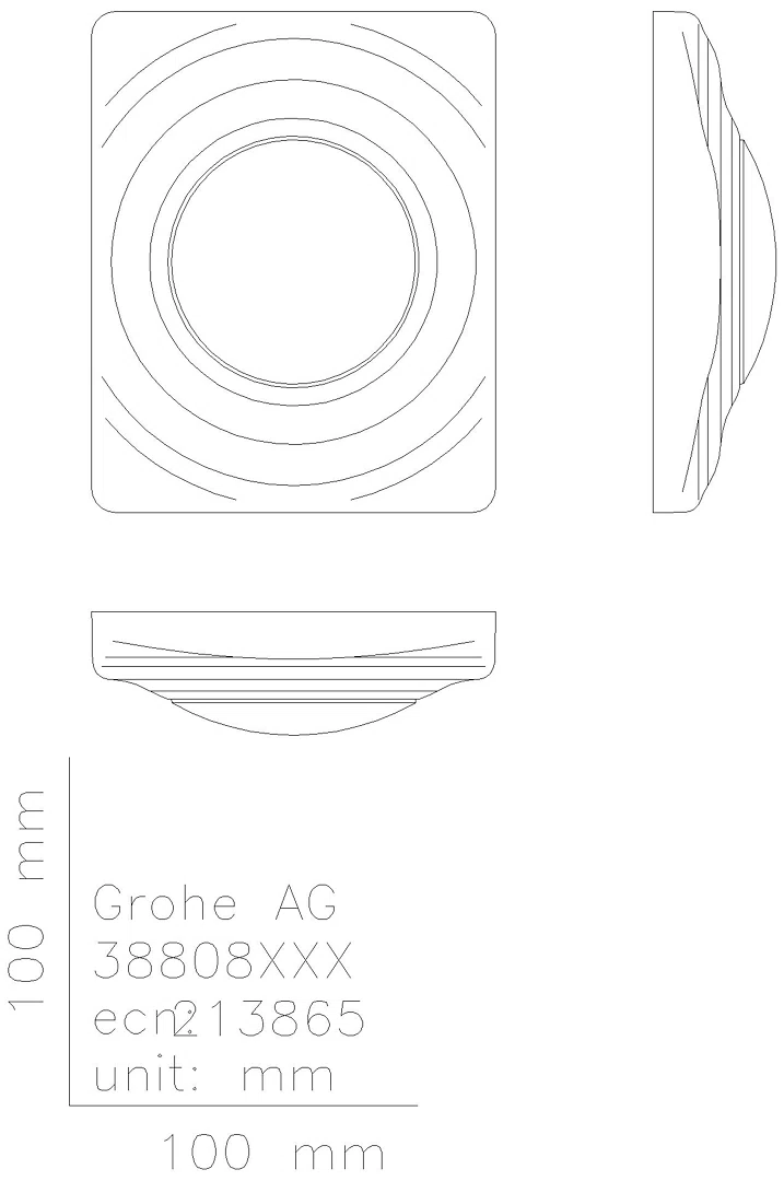GROHE Urinal-Betätigung Surf 38808 FMS für manuelle Betätigung mattchrom