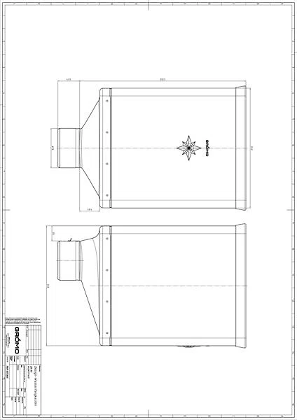 Verzinkter Design-Wasserfangkasten Ø 80 exzentrisch, 333x240x240, #Art.Nr. 50186