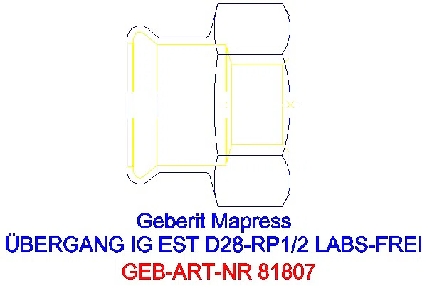 GE Mapress Edelstahl Übergang mit IG (LABS-frei) d28-Rp1/2_81807_G