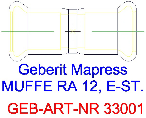 GE Mapress Edelstahl Muffe d12_33001_A